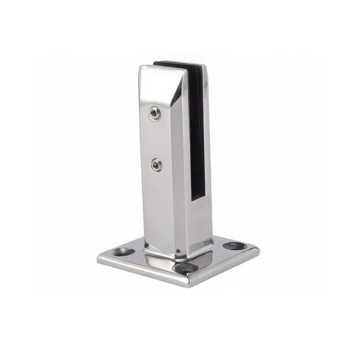 Brushed Silver Heavy Duty Stainless Steel Square Glass Clamp