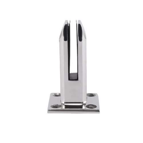 Brushed Silver Heavy Duty Stainless Steel Square Glass Clamp