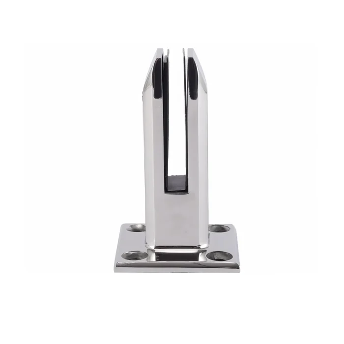 Brushed Silver Heavy Duty Stainless Steel Square Glass Clamp